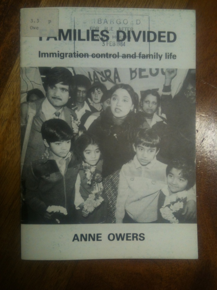 One of the many pamphlets that exposed the difficulties faced by migrant families trying to enter the UK in the 1970s and 1980s
