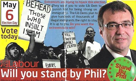 One of the offending leaflets distributed by Woolas during the 2010 election