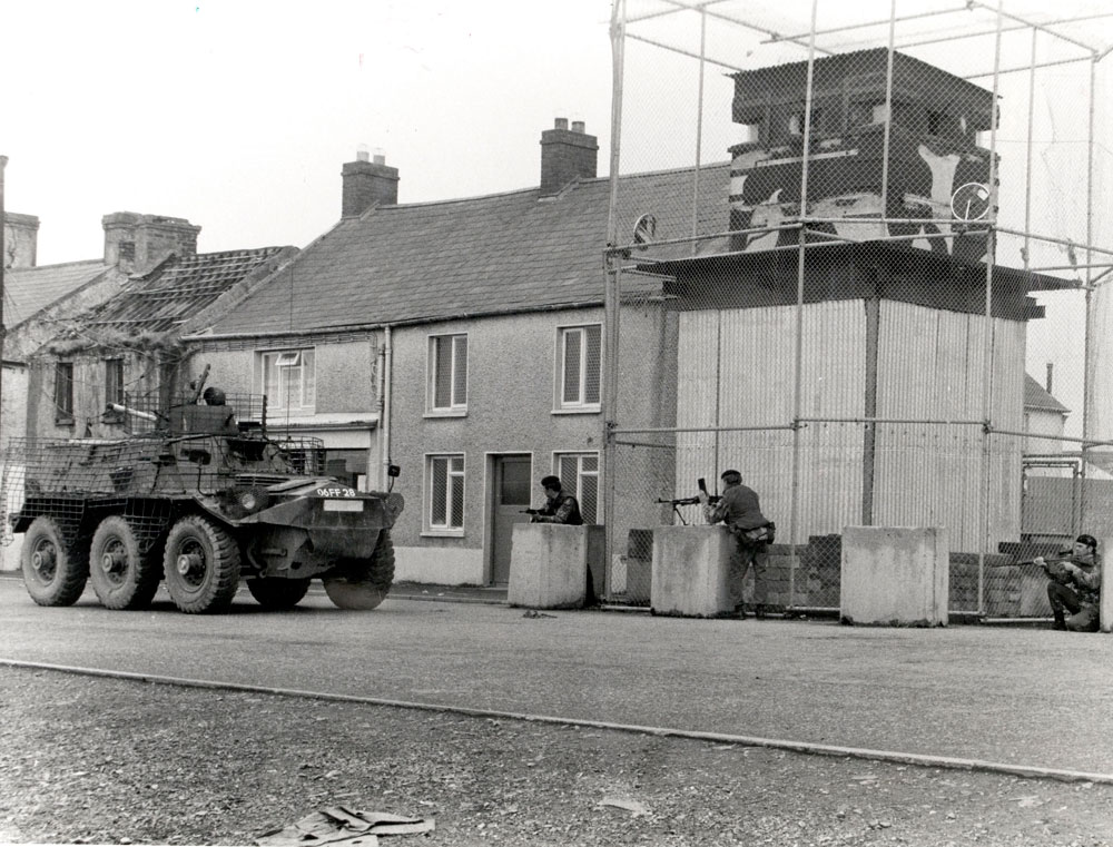 Army structures in border town Crossmaglen in early 1970s